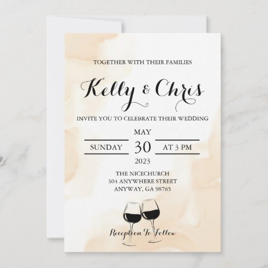 Einladung von Wedding Wine Glasses (Vorderseite)