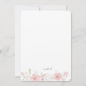 Einladung von weichrosa Floral (Rückseite)