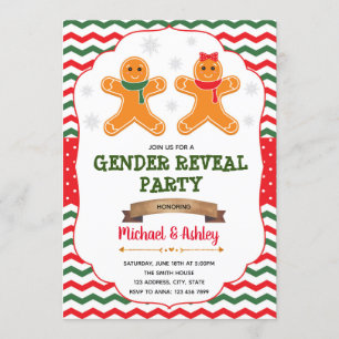 Einladung von Weihnachten-Lebkuchen-Gender
