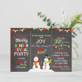 Einladung von Weihnachten-Schneemann-Gender (Stehend Vorderseite)