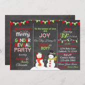 Einladung von Weihnachten-Schneemann-Gender (Vorne/Hinten)