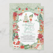 Einladung von Weihnachtself zum Geburtstag (Vorne/Hinten)