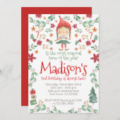 Einladung von Weihnachtselfen (Vorne/Hinten)