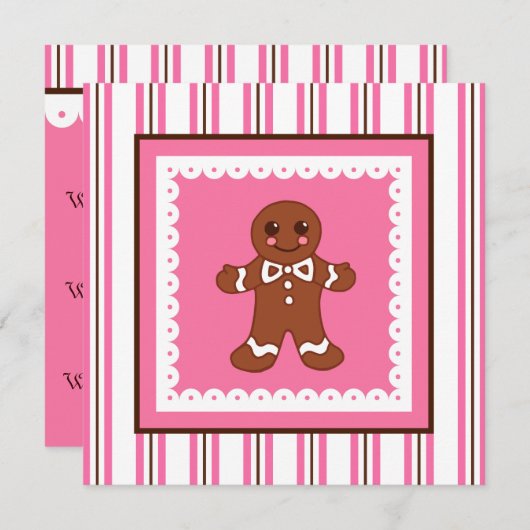 Einladung von Weihnachtsgingerbrot (Vorne/Hinten)