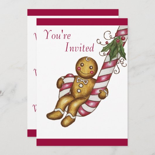 Einladung von Weihnachtsgingerbrot (Vorne/Hinten)