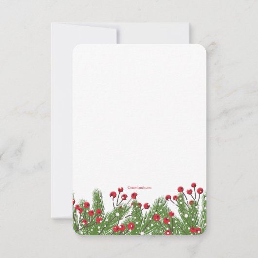 Einladung von Weihnachtskiefern und Bereren (Rückseite)