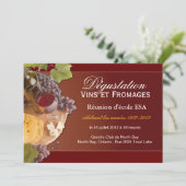 Einladung von Wein und Käse - Französisch (Stehend Vorderseite)