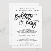 Einladung von weißem und schwarzem Junggeselinnen- (Vorne/Hinten)