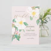 Einladung von weißen Kamelien-Blume (Stehend Vorderseite)