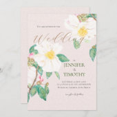 Einladung von weißen Kamelien-Blume (Vorne/Hinten)