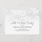 Einladung von weißer Blume (Vorne/Hinten)