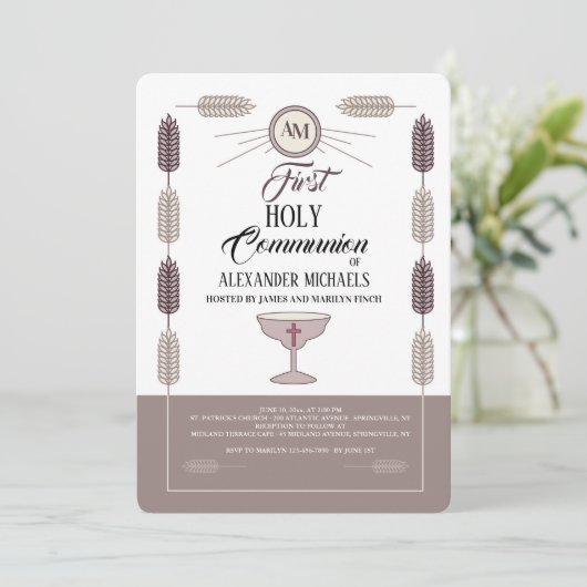 Einladung von Weizenrahmen (Stehend Vorderseite)