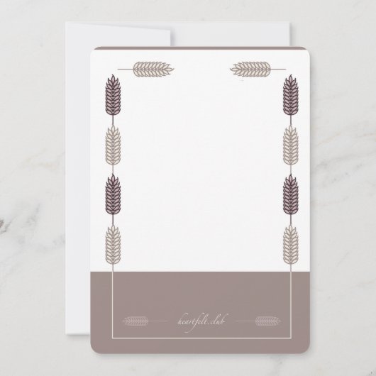 Einladung von Weizenrahmen (Rückseite)