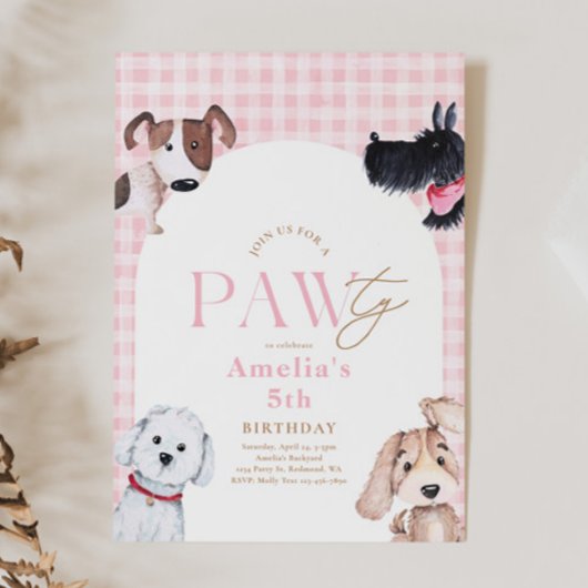 Einladung von Welpe Paw-Ty zum Geburtstag