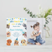 Einladung von Welpen-Foto (Stehend Vorderseite)