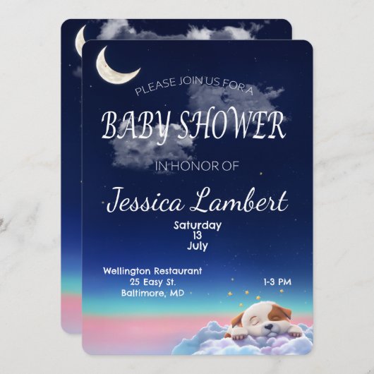 Einladung von Welpen in der Wolkendusche (Vorne/Hinten)