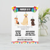 Einladung von Welpen zum Geburtstag (Stehend Vorderseite)