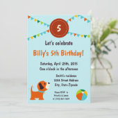 Einladung von Welpen zum Geburtstag (Stehend Vorderseite)