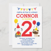 Einladung von Welpen zum Geburtstag (Vorderseite)