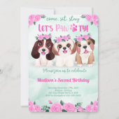 Einladung von Welpen zum Geburtstag (Vorderseite)