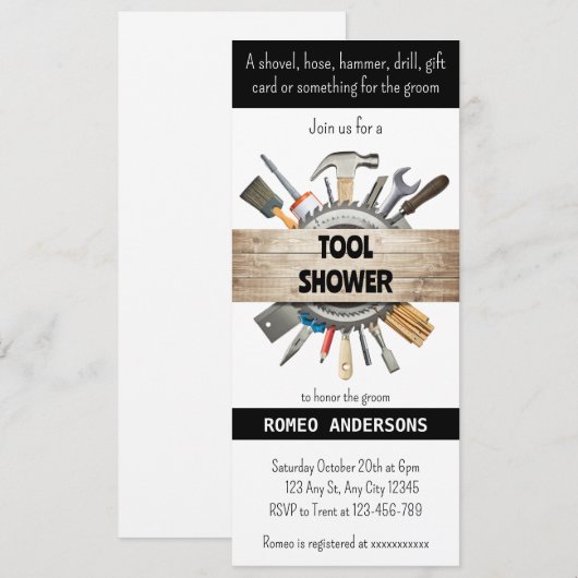 Einladung von Werkzeugduschen (Vorne/Hinten)