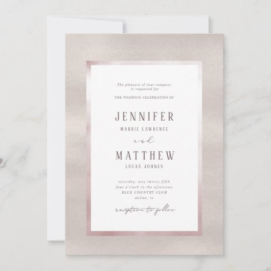 Einladung von wertvollen Perlen zur Hochzeit (Vorderseite)