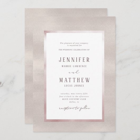 Einladung von wertvollen Perlen zur Hochzeit (Vorne/Hinten)