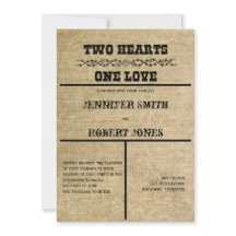 Einladung von Western Burlap zur Hochzeit