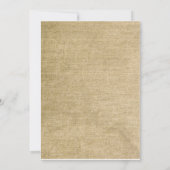 Einladung von Western Burlap zur Hochzeit (Rückseite)