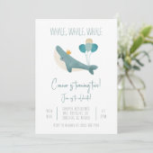 Einladung von Whale Birthday (Stehend Vorderseite)
