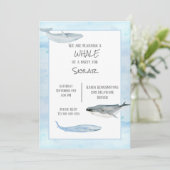 Einladung von Whale Birthday (Stehend Vorderseite)
