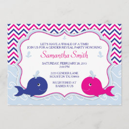 Einladung von Whale Gender Reveal Baby Shower