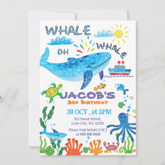 Einladung von Whale Hand Drawn zum Geburtstag