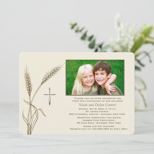 Einladung von Wheat Religious One Foto (Stehend Vorderseite)