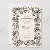 Einladung von Whimsical Hand Drawn Floral Wedding (Vorderseite)