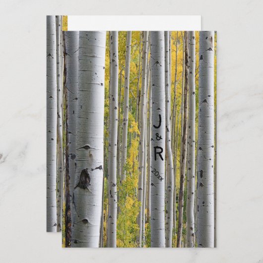 Einladung von White Birch Trees Gay Wedding (Vorne/Hinten)