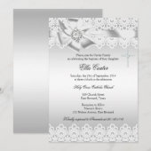 Einladung von White Bow & Lace Cross (Vorne/Hinten)