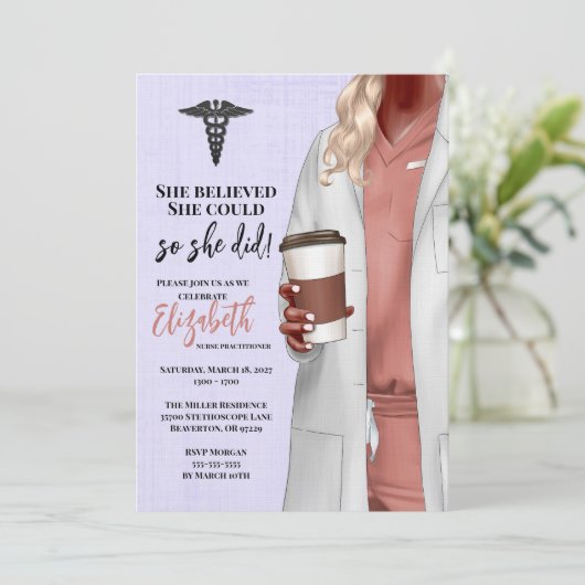 Einladung von White Coat Medical School Abschluss (Stehend Vorderseite)