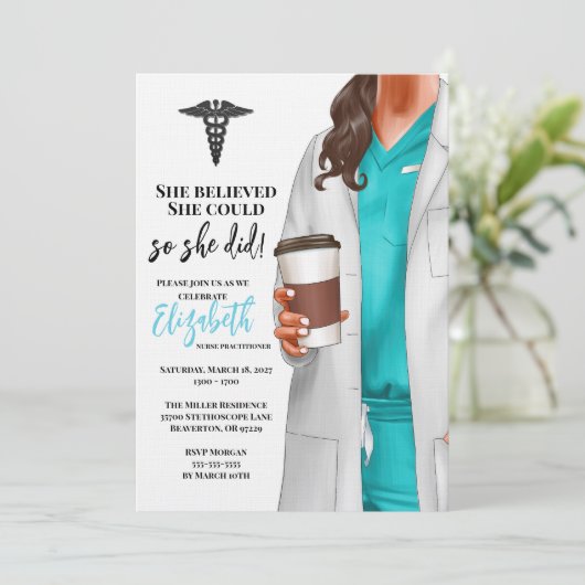 Einladung von White Coat Medical School Abschluss (Stehend Vorderseite)