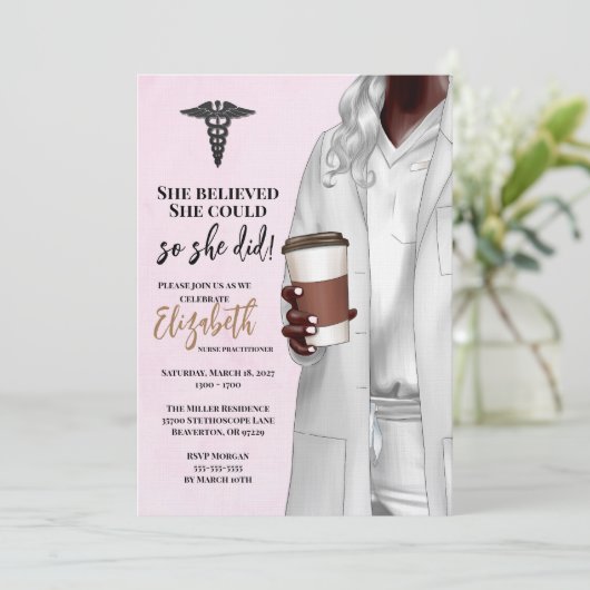 Einladung von White Coat Medical School Abschluss (Stehend Vorderseite)