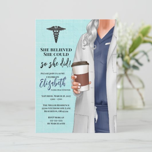 Einladung von White Coat Medical School Abschluss (Stehend Vorderseite)