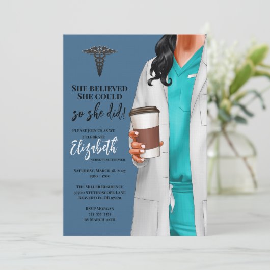 Einladung von White Coat Medical School Abschluss (Stehend Vorderseite)