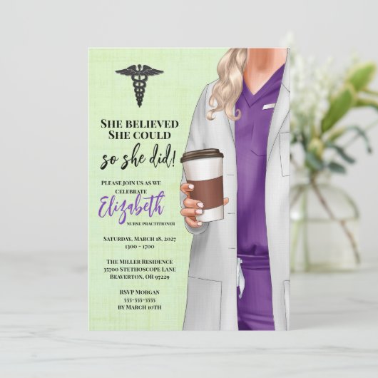 Einladung von White Coat Medical School Abschluss (Stehend Vorderseite)