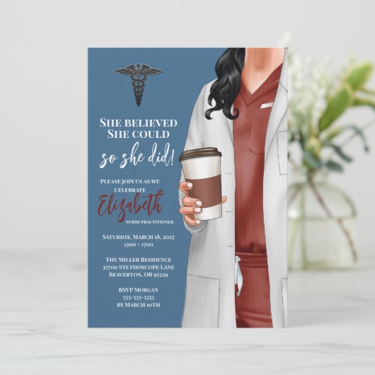 Einladung von White Coat Medical School Abschluss (Stehend Vorderseite)