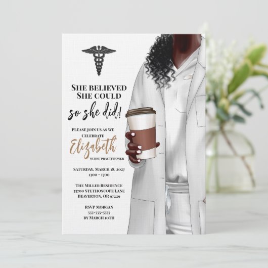 Einladung von White Coat Medical School Abschluss (Stehend Vorderseite)