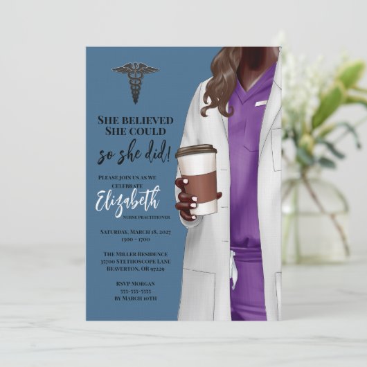 Einladung von White Coat Medical School Abschluss (Stehend Vorderseite)