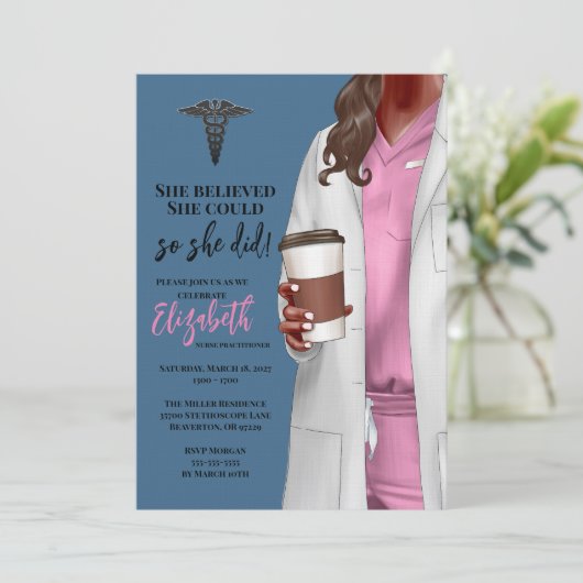 Einladung von White Coat Medical School Abschluss (Stehend Vorderseite)