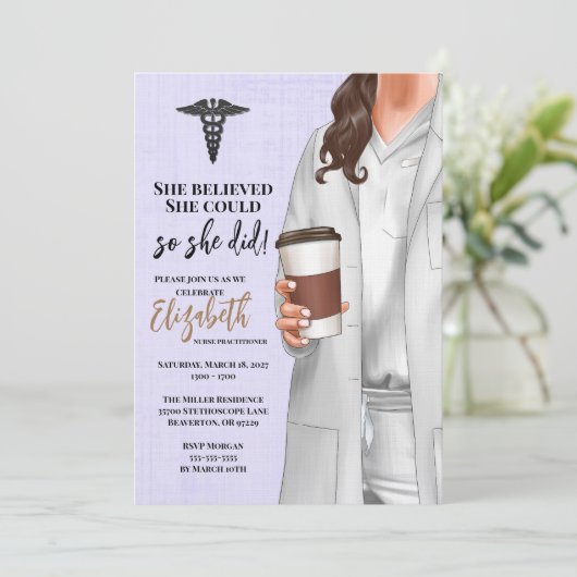 Einladung von White Coat Medical School Abschluss (Stehend Vorderseite)