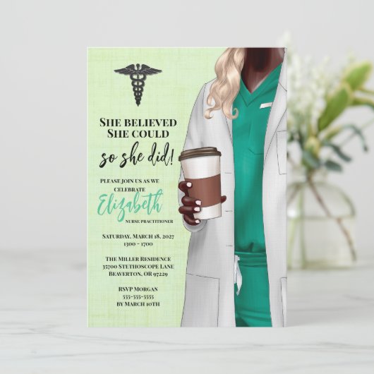 Einladung von White Coat Medical School Abschluss (Stehend Vorderseite)