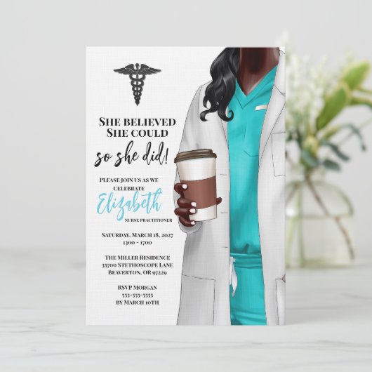 Einladung von White Coat Medical School Abschluss (Stehend Vorderseite)